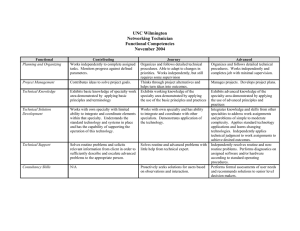 UNC Wilmington Networking Technician Functional Competencies