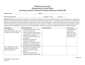 Winthrop University Department of Social Work