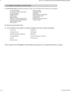 E. ACADEMIC OFFERINGS AND POLICIES