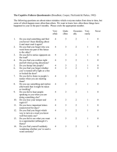Cognitive Failures Questionnaire (CFQ)