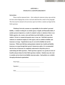 Winthrop University Insurance Acknowledgement Form