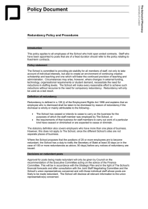 Policy Document  Redundancy Policy and Procedures