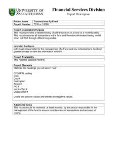 Financial Services Division Report Description