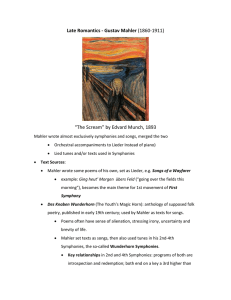 Late Romantics ‐ Gustav Mahler   “The Scream” by Edvard Munch, 1893 