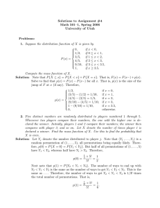 Solutions to Assignment #4 Math 501–1, Spring 2006 University of Utah Problems: