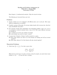 Reading and Problem Assignment #1 Math 501–1, Spring 2006 University of Utah