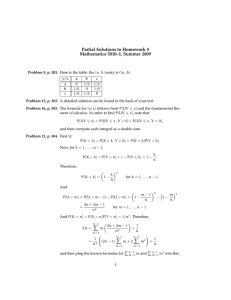Partial Solutions to Homework 5 Mathematics 5010–1, Summer 2009