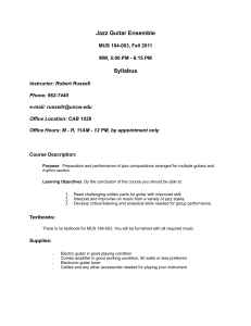 Jazz Guitar Ensemble Syllabus