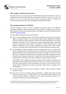 Methodological changes: ESA 2010 and BPM6