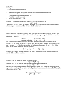 Math 2250-4 Wed Sept 11 2.2 Autonomous differential equations