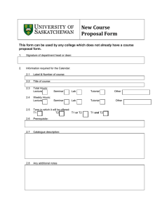 New Course Proposal Form