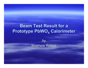 Beam Test Result for a Prototype PbWO Calorimeter by