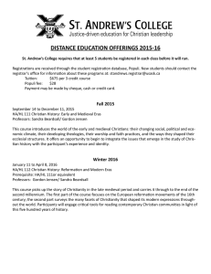 DISTANCE EDUCATION OFFERINGS 2015-16
