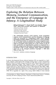 Memory, Gestures, and Language in Infancy: A Study