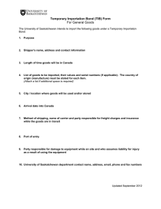 Temporary Importation Bond (TIB) Form For General Goods