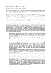 Representation to the Malegam Committee