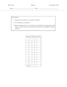 Math 1100 Exam 3 Name: UID: