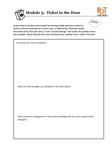 Module 3:  Ticket in the Door
