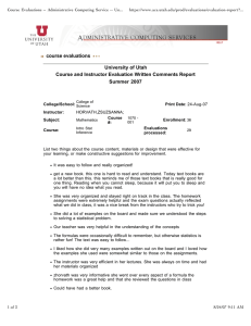 Course Evaluations -- Administrative Computing Service -- Un...