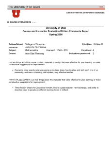 course evaluations University of Utah Course and Instructor Evaluation Written Comments Report
