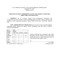 ST. LAWRENCE COUNTY LOCAL DEVELOPMENT CORPORATION Resolution No. 12-06 February 8, 2012