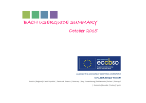 BACH USERGUIDE SUMMARY October 2015 www.bach.banque-france.fr