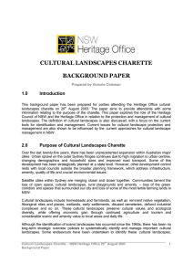 CULTURAL LANDSCAPES CHARETTE  BACKGROUND PAPER 1.0