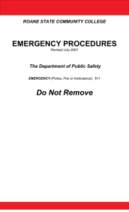EMERGENCY PROCEDURES Do Not Remove  The Department of Public Safety