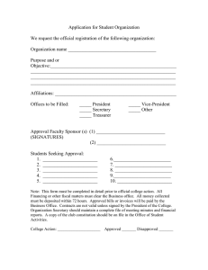 Application for Student Organization