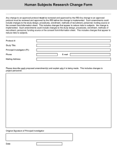 Human Subjects Research Change Form