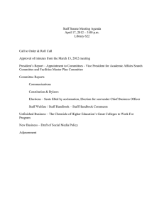 Staff Senate Meeting Agenda April 17, 2012 – 3:00 p.m. Library 622