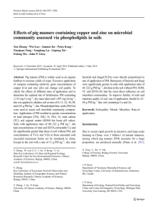 Effects of pig manure containing copper and zinc on microbial