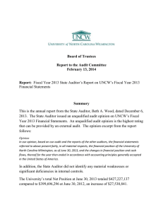 Board of Trustees Report to the Audit Committee February 13, 2014