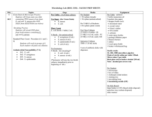 Microbiology Lab (BIOL 2230) – Fall 2013 PREP SHEETS  WK Topics