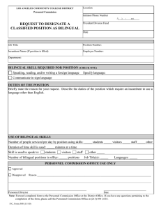 REQUEST TO DESIGNATE A CLASSIFIED POSITION AS BILINGUAL