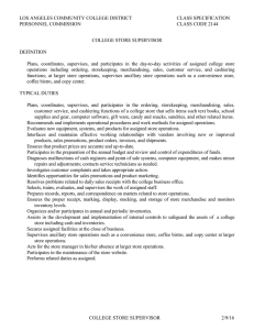 LOS ANGELES COMMUNITY COLLEGE DISTRICT CLASS SPECIFICATION PERSONNEL COMMISSION CLASS CODE 2144