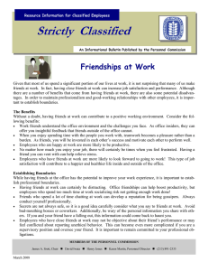 Strictly  Classified  Friendships at Work