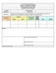 FACULTY ABSENCE REPORT Partial Day (Fractional Day)