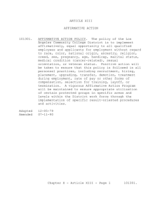 ARTICLE XIII  AFFIRMATIVE ACTION 101301.