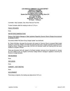 LOS ANGELES COMMUNITY COLLEGE DISTRICT BOARD OF TRUSTEES LEGISLATIVE COMMITTEE