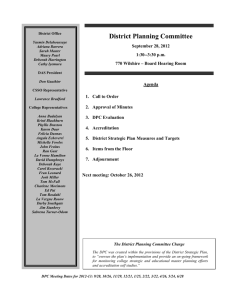 District Planning Committee  September 28, 2012 1:30--3:30 p.m.