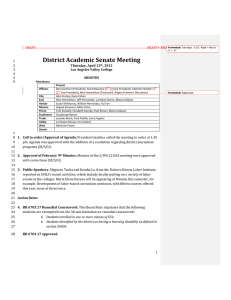 District Academic Senate Meeting DRAFT DRAFT  DRAFT