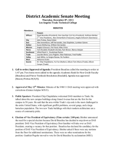 District Academic Senate Meeting Thursday, December 8 , 2011