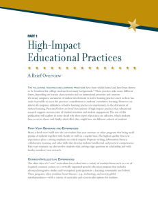 High-Impact Educational Practices A Brief Overview PART 1