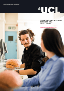 COGNITIVE AND DECISION SCIENCES MSc / 2016/17 ENTRY