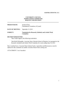 Ed Krol Chair, Nominations Committee of Council AGENDA ITEM NO: 11.1