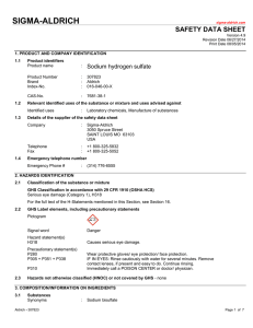 Sodium Hydrogen Sulfate SDS | Safety & Hazards