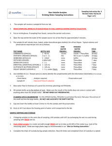 Non-Volatile Analytes Drinking Water Sampling Instructions