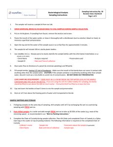 Bacteriological Analysis Sampling Instructions