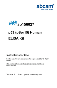 ab156027 p53 (pSer15) Human ELISA Kit Instructions for Use